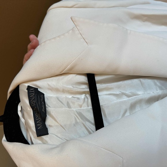 Marina Rinaldi White Single-Breasted 1-Button Blazer Womens US 12 - Picture 5 of 7